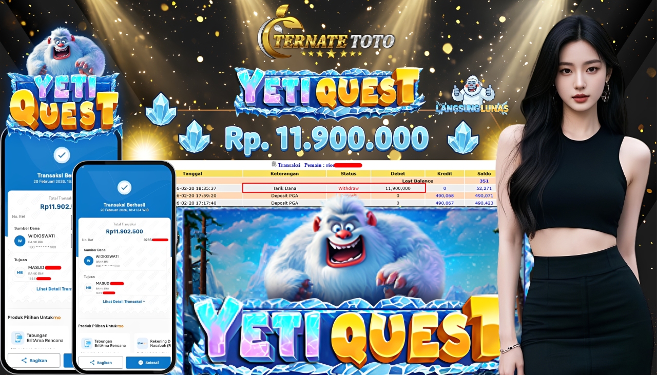 TERNATETOTO - JACKPOT YETI QUEST Rp.11,900,000,-